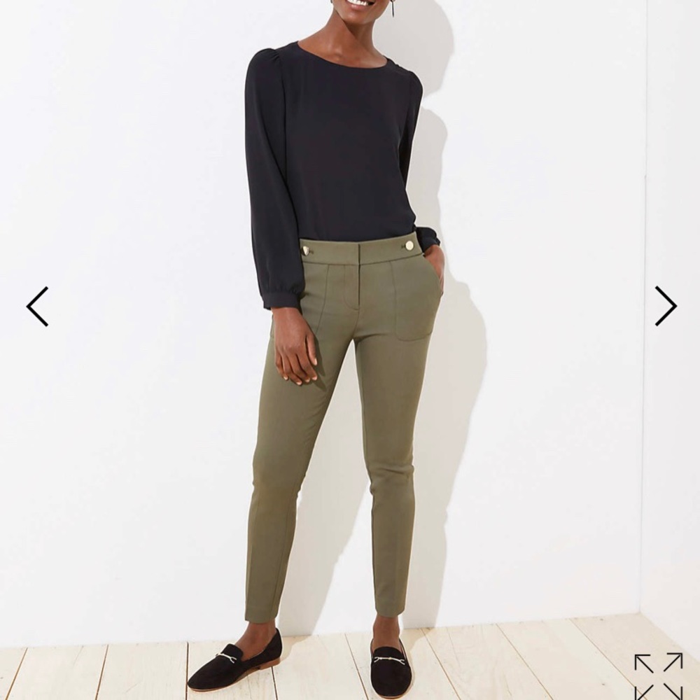 BUTTON WAIST SKINNY ANKLE PANTS IN JULIE FIT